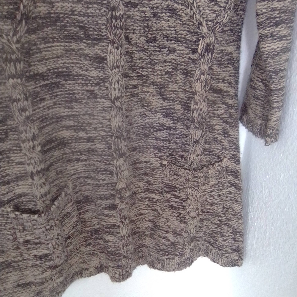 Woman's Glimmer By J.J. Basics Long Sleeve Sweater Dress Brown Large